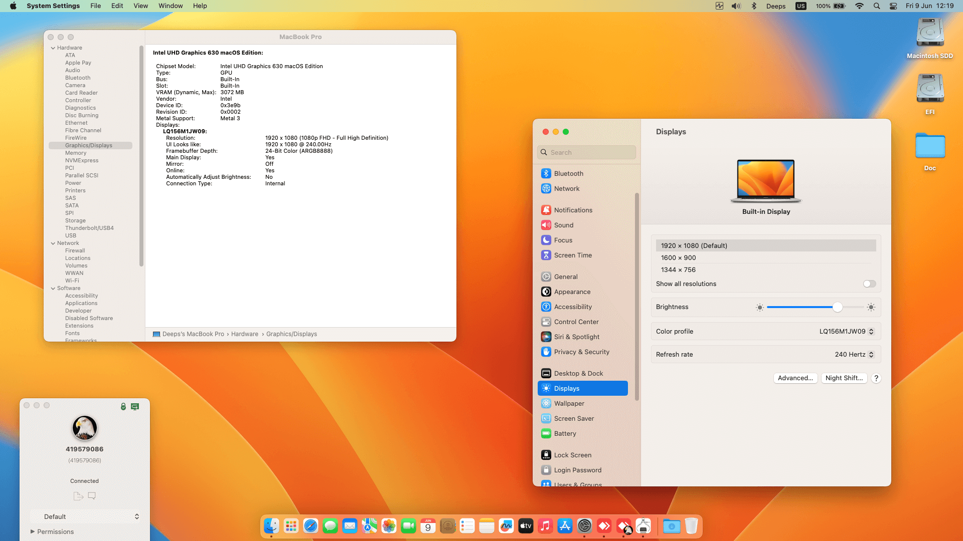 Asus ROG Strix Scar III G531GU 79BT6CS2 [CoffeeLake   Intel UHD 630 + I2C]   OpenCore 1